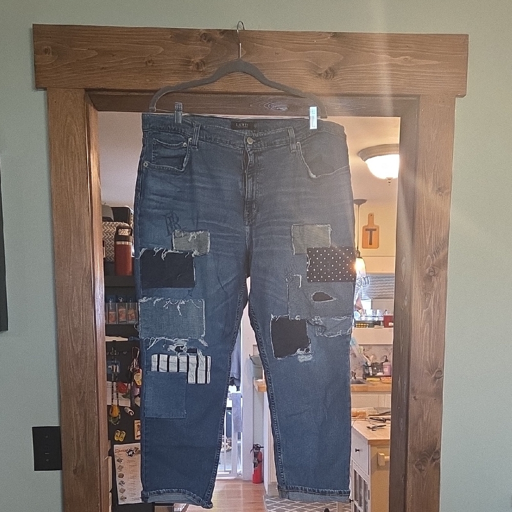 Lauren Ralph Lauren Blue Patchwork Jeans